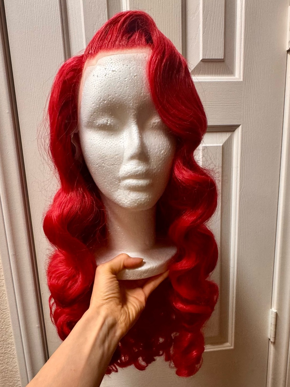 NEW Red Retro Long Wavy Women's Synthetic Prestyled Wig - Sleek Vintage Waves